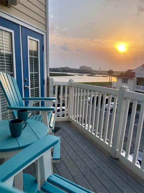 view of deck at dusk