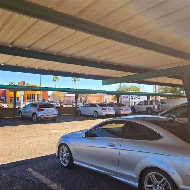 view of covered parking lot