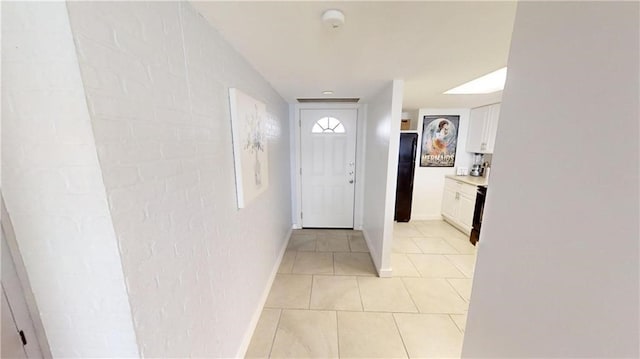 interior space with light tile patterned floors