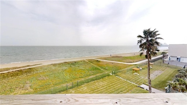 view of water feature featuring a view of the beach