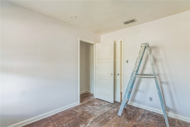 interior space with dark wood-type flooring