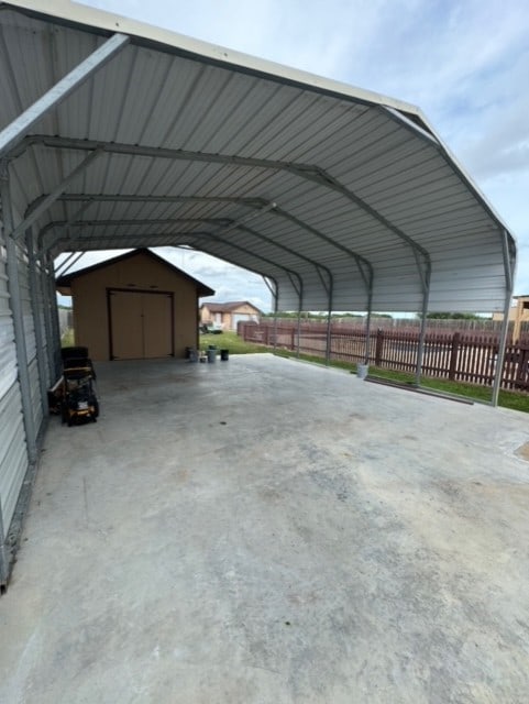 view of car parking with a carport