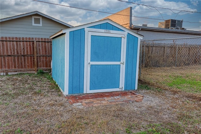 view of outbuilding with central AC