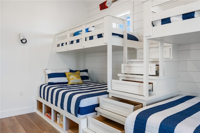 bedroom with light wood-type flooring