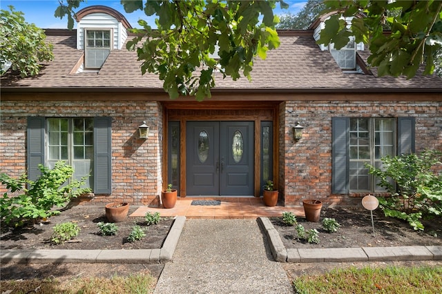 property entrance with french doors