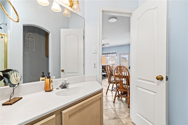 bathroom featuring vanity and tile patterned floors