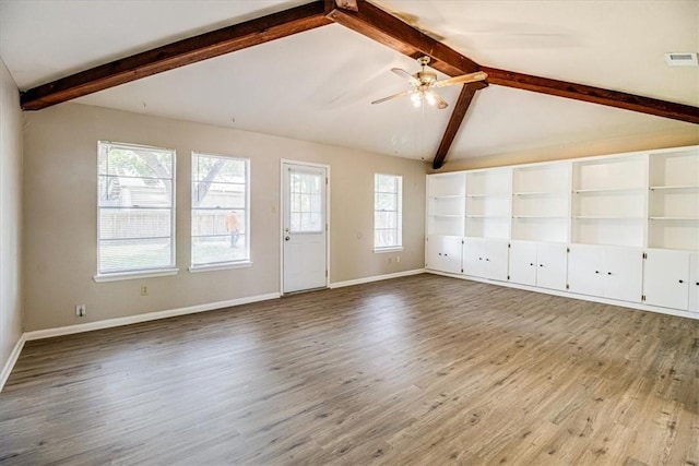 4113 Sierra St, Corpus Christi, TX 78410 - unfurnished living room with wood finished floors, ceiling fan, and baseboards