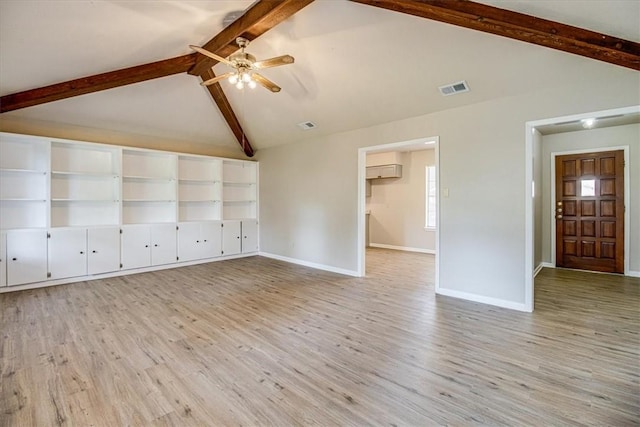 4113 Sierra St, Corpus Christi, TX 78410 - spare room featuring light wood-style floors, ceiling fan, baseboards, and a wall mounted air conditioner
