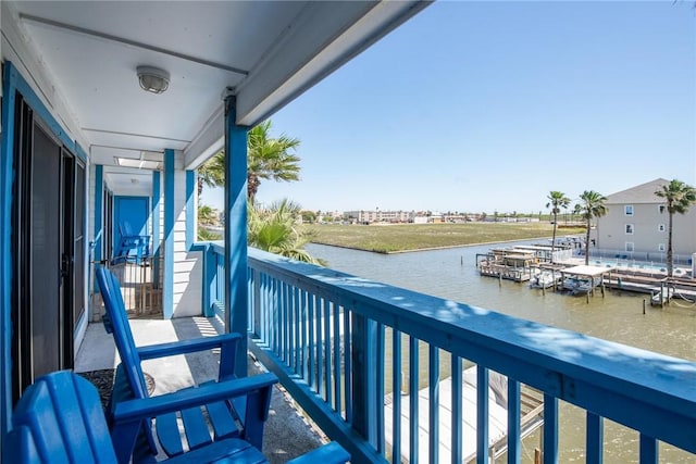 balcony with a water view