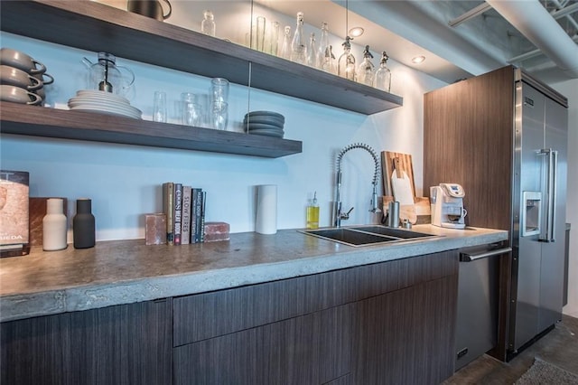 901 N Upper Broadway St Unit 206, Corpus Christi, TX 78401 - kitchen featuring open shelves and stainless steel dishwasher