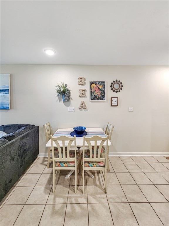 view of tiled dining area