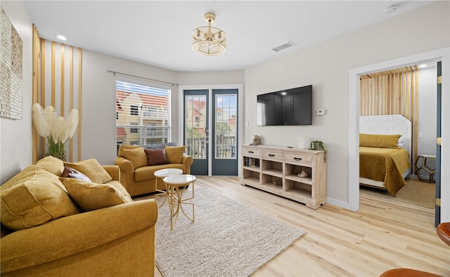 living room featuring hardwood / wood-style flooring