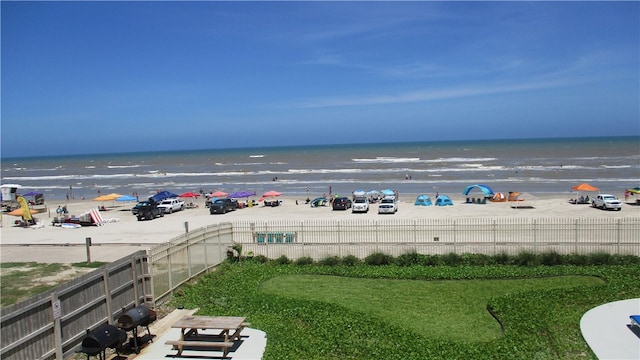 water view with a view of the beach