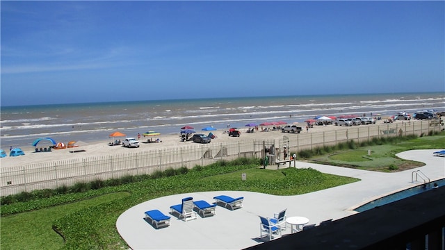 water view with a view of the beach