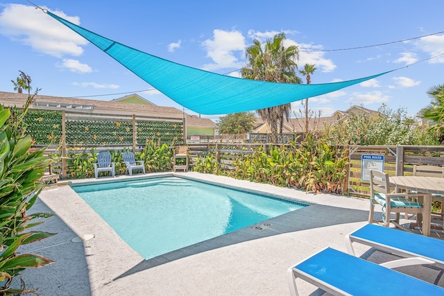 view of pool featuring a patio