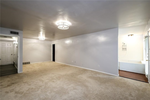 basement with carpet floors