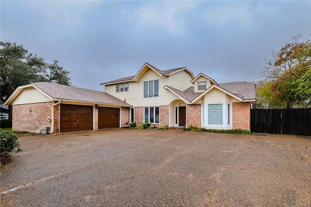 view of front of property featuring a garage