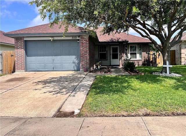 3101 Saskatchewan Dr, Corpus Christi, TX 78414 - single story home featuring brick siding, an attached garage, driveway, and a shingled roof