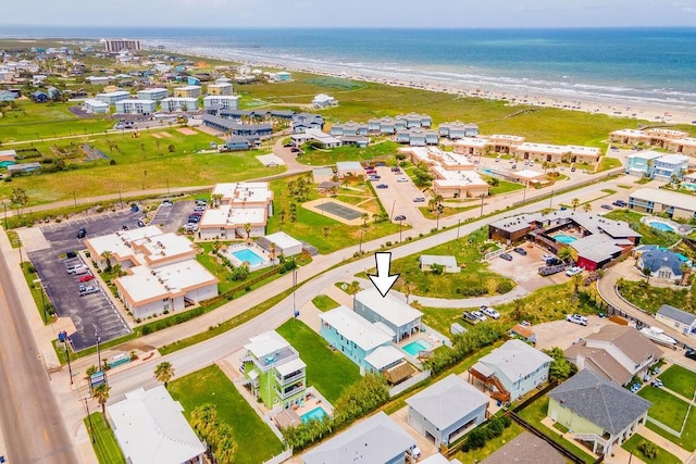 drone / aerial view of expansive coastline