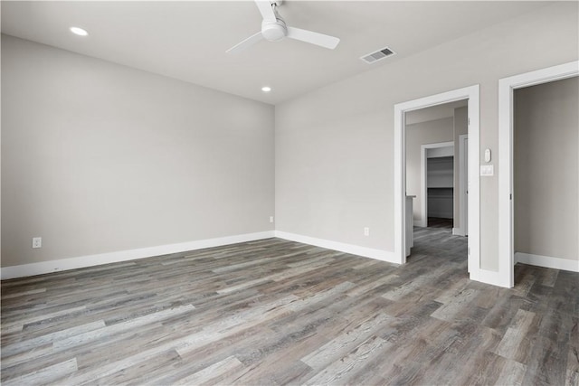 15501 Cruiser St Unit A, Corpus Christi, TX 78418 - spare room with a ceiling fan, wood finished floors, and recessed lighting