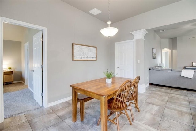 6753 Mikayla St, Corpus Christi, TX 78413 - dining area with baseboards and light tile patterned floors