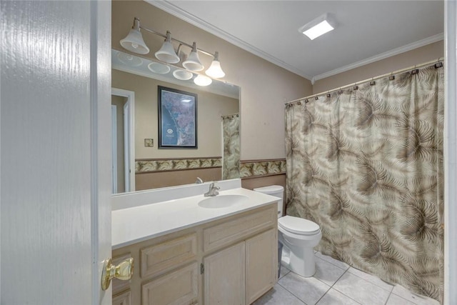 7313 Prairie Dr, Corpus Christi, TX 78413 - full bath with vanity, tile patterned flooring, and ornamental molding