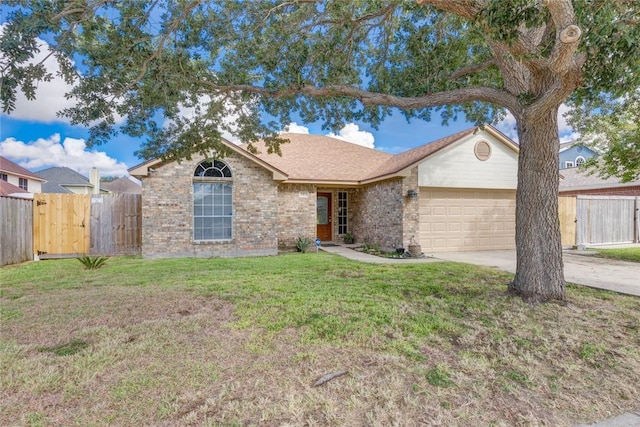 7313 Prairie Dr, Corpus Christi, TX 78413 - ranch-style house with an attached garage, driveway, a gate, and brick siding