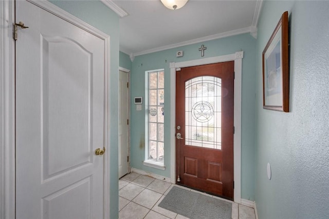 7313 Prairie Dr, Corpus Christi, TX 78413 - foyer entrance featuring crown molding and light tile patterned flooring