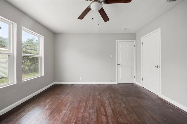 3740 Brooks Dr, Corpus Christi, TX 78408 - empty room featuring dark wood-style floors and a ceiling fan