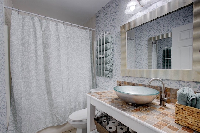 bathroom with sink and toilet