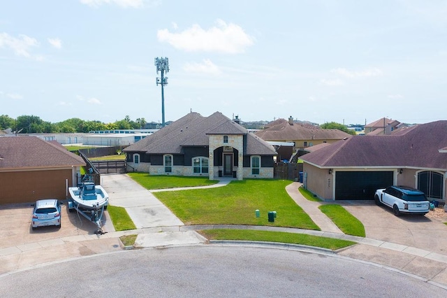 6901 Ridgeline Ct, Corpus Christi, TX 78413 - french country home featuring stone siding