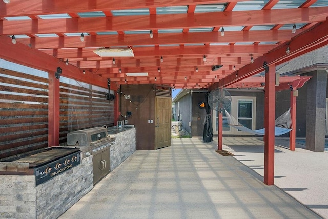 6901 Ridgeline Ct, Corpus Christi, TX 78413 - view of patio / terrace with area for grilling and a pergola