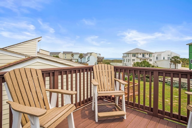 deck with a lawn