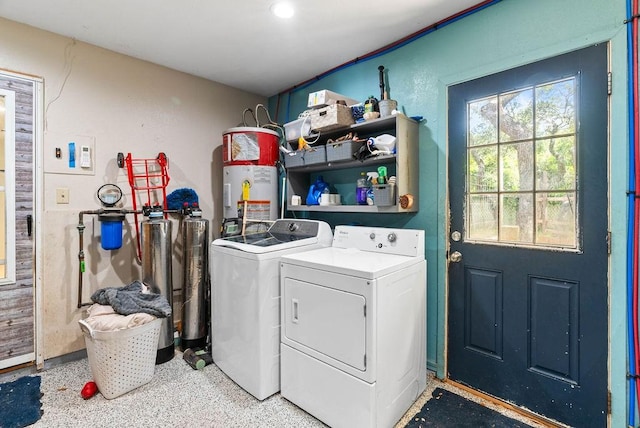 116 Greenway Ln, Rockport, TX 78382 - washroom featuring independent washer and dryer and water heater