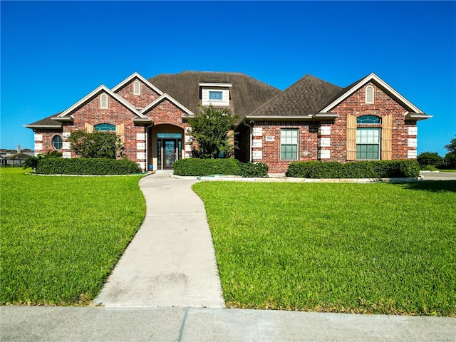 view of front facade with a front lawn