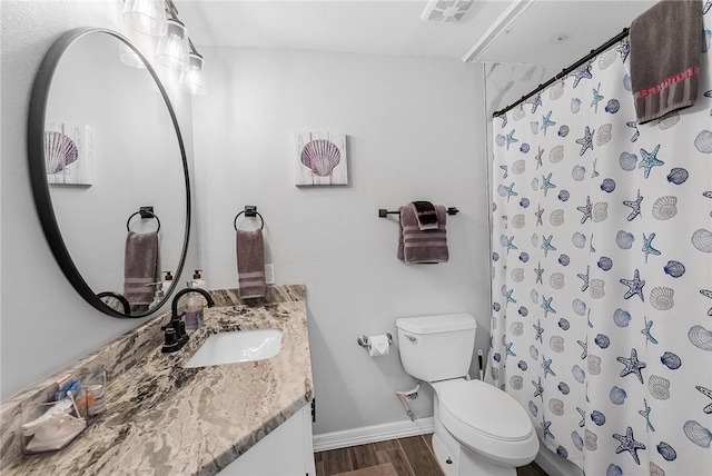 14721 Whitecap Blvd Unit 115, Corpus Christi, TX 78418 - bathroom with vanity, wood finished floors, and curtained shower