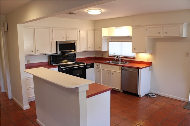 kitchen featuring white cabinets, sink, and appliances with stainless steel finishes