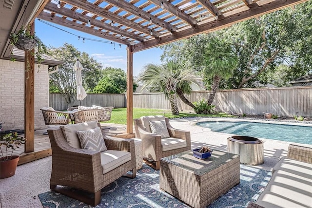 6046 Tarafaya Dr, Corpus Christi, TX 78414 - fenced backyard featuring a pergola and outdoor dining space