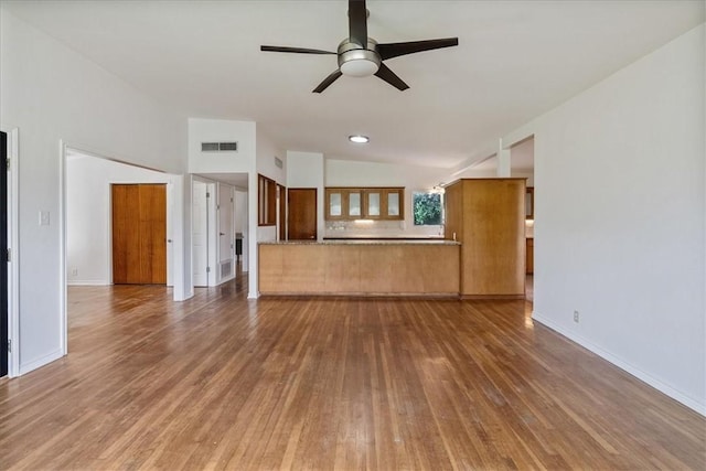 1009 Driftwood Pl, Corpus Christi, TX 78411 - unfurnished living room featuring wood finished floors and ceiling fan