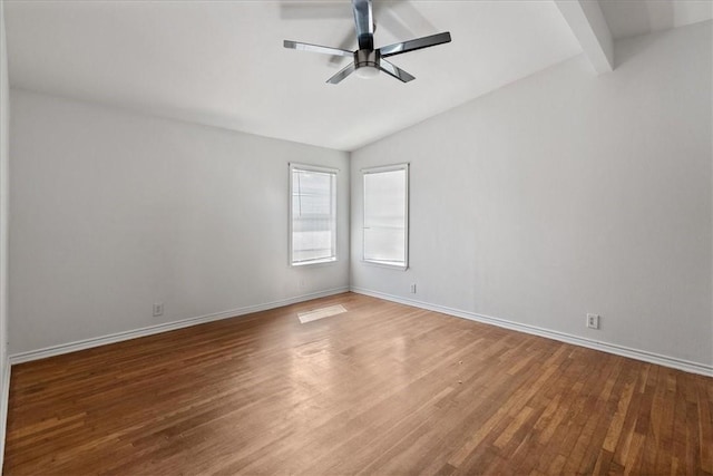 1009 Driftwood Pl, Corpus Christi, TX 78411 - unfurnished room featuring lofted ceiling, ceiling fan, and wood finished floors