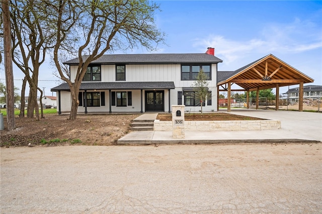 view of front of home featuring a gazebo