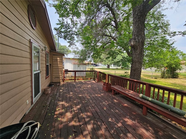 deck with a yard