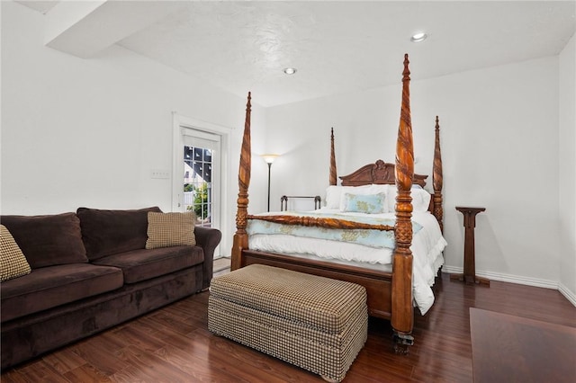 109 Tarpon Ct, Aransas Pass, TX 78336 - bedroom featuring wood finished floors, access to exterior, recessed lighting, and baseboards