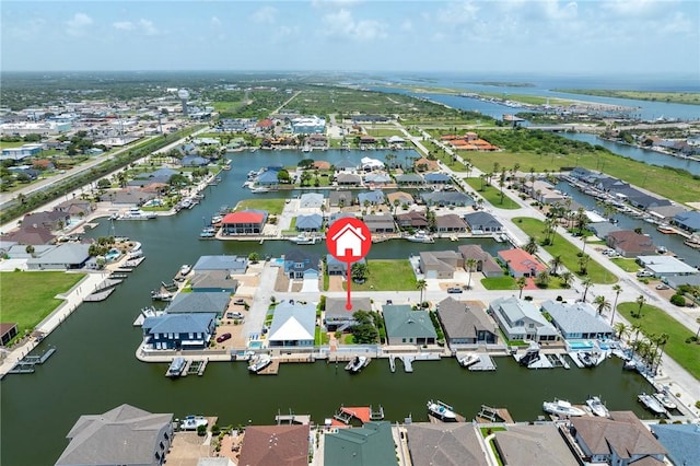109 Tarpon Ct, Aransas Pass, TX 78336 - aerial view of property and surrounding area featuring a large body of water and nearby suburban area