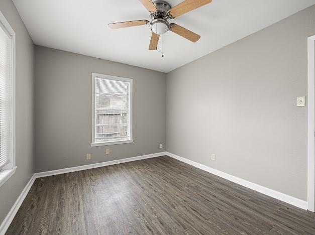 6022 Norvel Dr, Corpus Christi, TX 78412 - spare room featuring dark wood finished floors and a ceiling fan