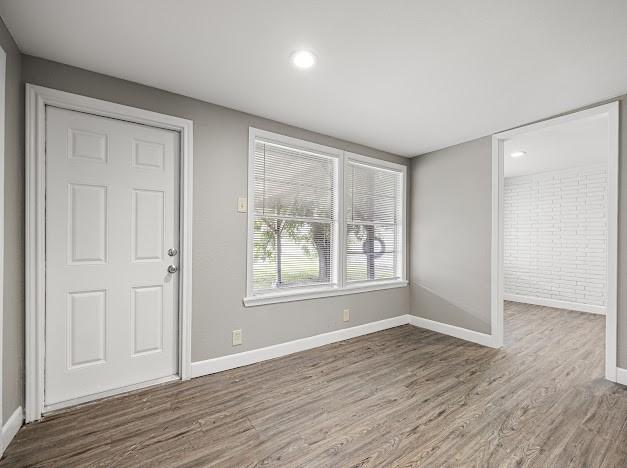 6022 Norvel Dr, Corpus Christi, TX 78412 - foyer entrance with wood finished floors and recessed lighting
