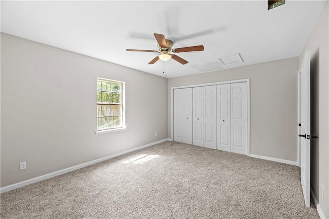 5611 Nelson, Corpus Christi, TX 78411 - unfurnished bedroom featuring carpet flooring, a closet, and ceiling fan