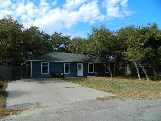 view of single story home