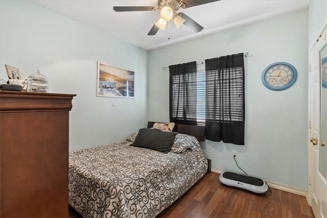 6517 Marblewing Dr, Corpus Christi, TX 78414 - bedroom featuring wood finished floors, baseboards, and a ceiling fan