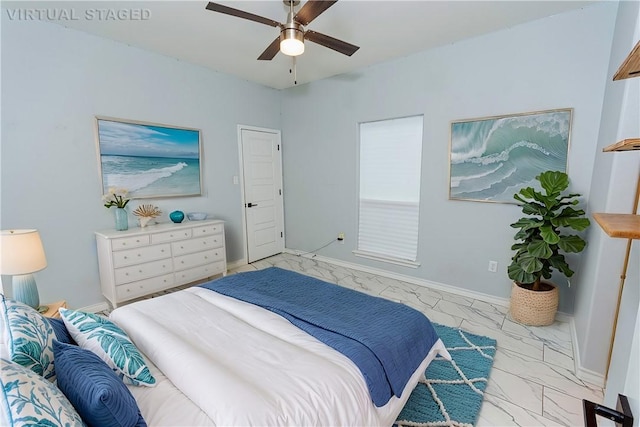 bedroom with ceiling fan